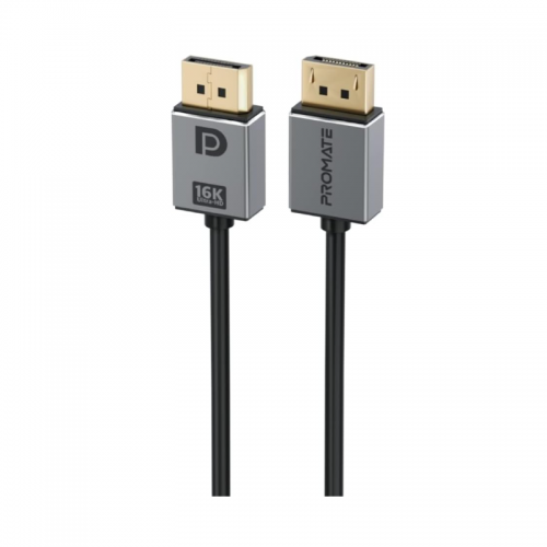 Promate DisplayPort 2.0 Cable, Premium Ultra HD 16K@60Hz Video Display Cord with 80Gbps Bandwidth Transmission, Gold Plated Connectors, 2m Super Slim Cable and for MacBook Pro, Lenovo, HP, DPLink-16K